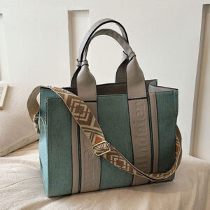 New Retro Women’s Handbag Large Capacity Shoulder Crossbody Color Block Tote Bag Trendy Luggage And Bags