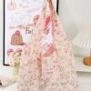 Pink lace green leaves and