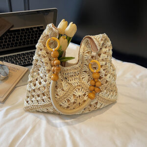 Summer Trend Straw For Women 2026 New Fashion Exquisite Hollow Handbag Shoulder Beach Vacation Tote Bag