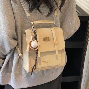 High End Women’s Buckle Backpack Fashionable Crossbody Bag Retro Versatile Shoulder Handbag Style