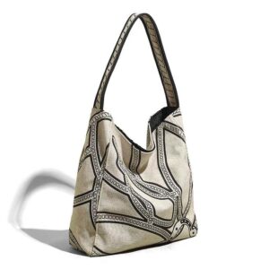 This Year’s Trend High-Quality Fashionable Pony Canvas Totem Linen Print Tote Commuter Large Capacity Single Bag