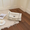 White silver handbag