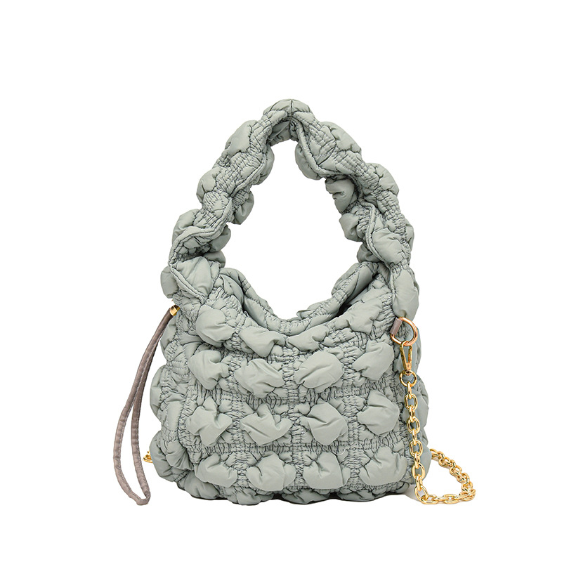 Korean New Cloud Women's 2026 Casual Shoulder Fashion Bubble Pleated Down Jacket Underarm Bag - Image 6