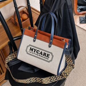 Cross border bags for women 2026 new popular contrasting color printed letter hand held tote large capacity shoulder