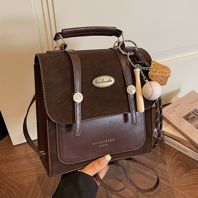 High End Women's Buckle Backpack Fashionable Crossbody Bag Retro Versatile Shoulder Handbag Style - Image 4