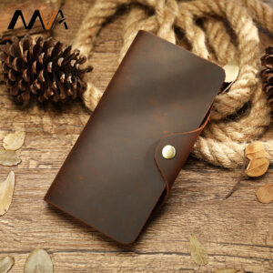 Brand Genuine Long Crazy Horse Leather Retro Men’s Wallet Clutch Coin Purse