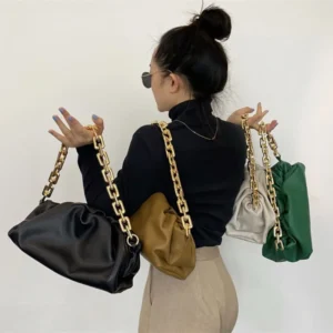 2026 New Handheld Shoulder Bag With Thick Chain And Wrinkled Cloud Pattern Crossbody Bags For Women Designer Handbag