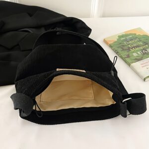 Women Corduroy Crossbody Bag Multi Pocket Adjustable Strap Vintage Casual Daily Travel Shoulder Messenger Handbag
