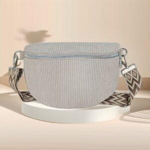 2026 Hot-Selling New Crossbody Fresh Style Women’s Fashion Versatile Striped Corduroy Waist Bag