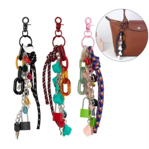 1PC Multi-Functional Diy Acrylic Charms Keychain Lock Chain For Cute Lady Phone Case Hanging Ornaments Bag Accessories