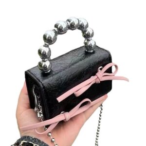 2026 Summer New Multifunctional High-end Texture Cute Bow Mini Pearl Handheld Chain Crossbody Bag Versatile
