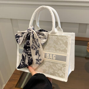 Women’s Minimalist Shoulder Bag – Elegant PU Handbag With Embroidery Bow Detail, Chic & For Daily Use Versatile And
