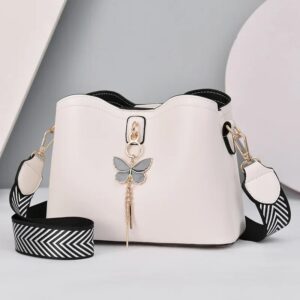 2026 Women White Handb New Designer Butterfly Tassel PU Leather Messenger Bs Ladies Crossbody Female Tote Shoulder