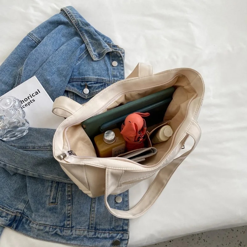 Women's Fashion Shoulder Class Large Capacity Student Tote 2026 New Canvas Commuter Handbag Women Bag - Image 5