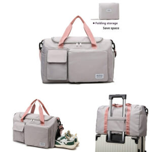 Female Foldable Large Capacity Short Distance Travel Dry Wet Separation Fitness Swimming Bag, Handheld Luggage Bag