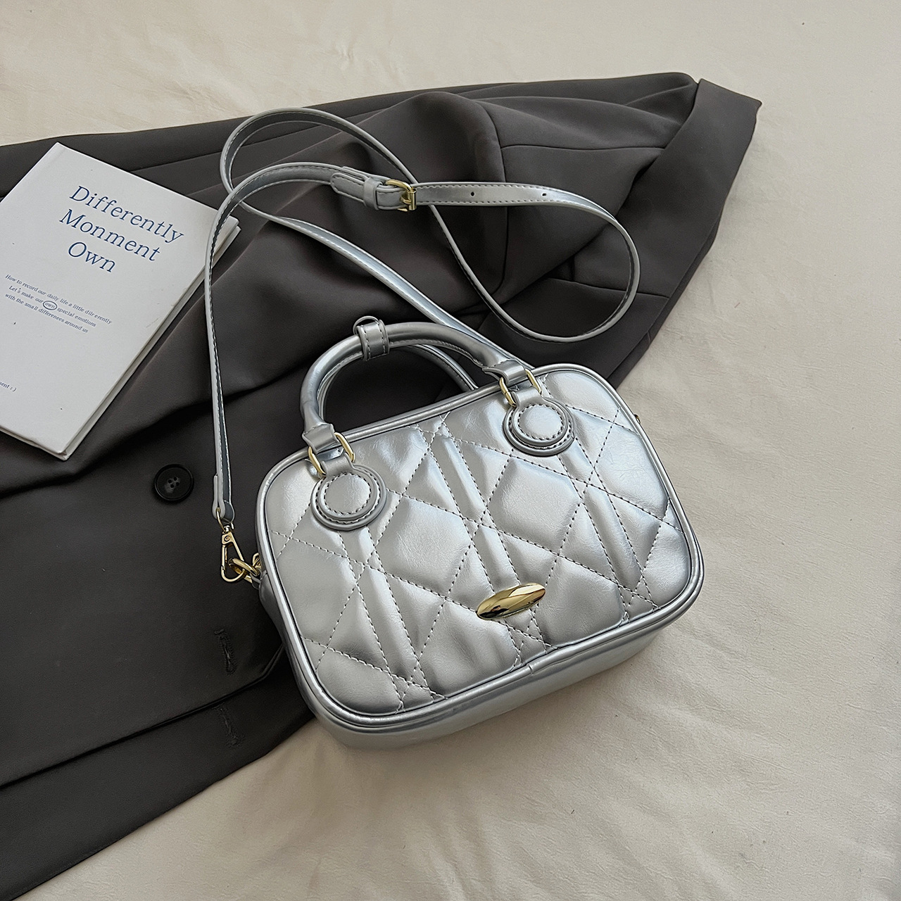 Minimalist Tote – Miu-Inspired Soft PU Shoulder Bag With Detachable Charm, Spacious Work & Travel Organizer - Image 12