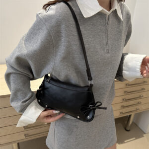 Leopard Print Pleated Bowknot Women’s 2026 New Trendy Fashion Shoulder Elegant Crossbody Bag