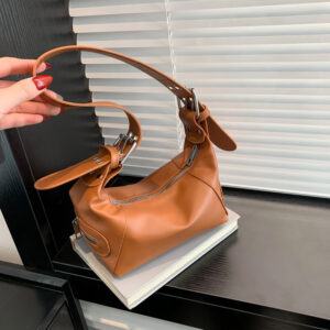 Soft Leather Fashionable Solid Color Handbag 2026 Spring Summer New Versatile Ins Shoulder And Armpit Korean Version