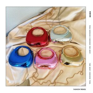 2026 Spring And Summer Fashion Chain Mini Crescent Moon Acrylic Lipstick Change, Children’s Bag, Messenger Bag.