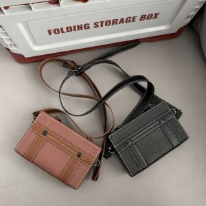 ​Trendy Crossbody For Men & Women – Minimalist PU Sling Bag With Anti-Bacterial Lining (Black/Brown, Urban Chic Style)​