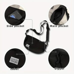 Aesthetic Streetwear Curved Moon Shape Waist Sling Unisex Waterproof Fabric Fanny Pack Multi Compartment Casual Running
