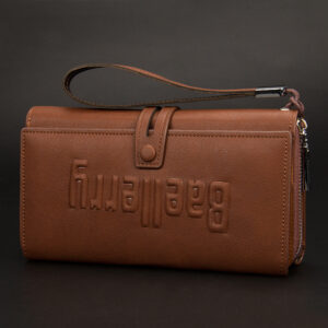 Men’s Long Clutch Wallet, Large Capacity Multi-Card Purse, Functional Wristlet Handbag For Cash, Cards & ID