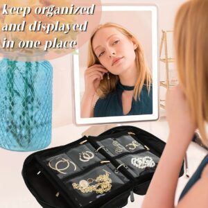 Travel Luggage Organizer Bag, Detachable Loose Leaf Jewelry Book, Earring Necklace Storage Box