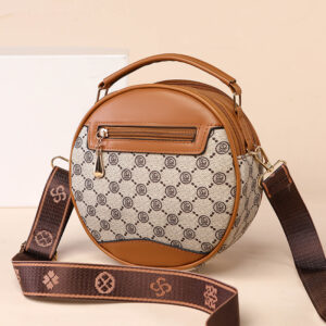 High-Quality Bucket Round Handheld Cylinder Women’s Fashion Small Vintage Floral Shoulder Crossbody Bag