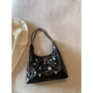 2026 New Shinjuku Punk Diamond Embedding High Capacity Tote Commuter Versatile Outgoing Shoulder Bag