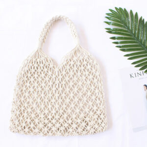 Straw New Single Shoulder Women’s Ins Same Beach Woven Chic Korean Style Fishnet Bag Fashion Simple Trend