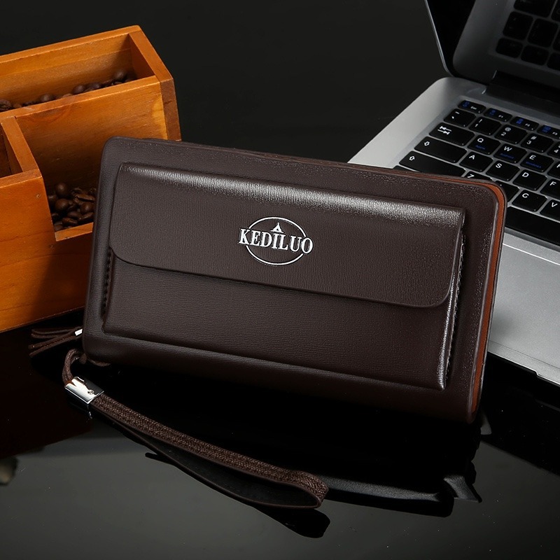 Cross-Border Double Zipper Business Commuting Large Capacity Clutch Men's Bag - Image 3