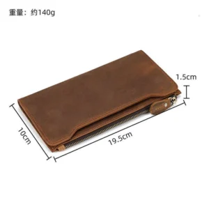 Crazy Horse Leather Long Multi-Card Slots 80% Off Phone Men’s First Layer Cowhide Clutch Snap Wallet