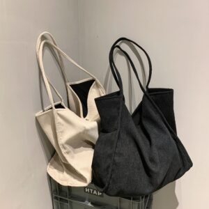 Large Corduroy Shoulder Shopper Bag for Women 2026 Cotton Cloth Fashion Canvas Tote Shopping Woman Handbags Travel Bags