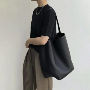 2026 Genuine Leather Large Capacity Lychee Patterned Bucket , High-end Single Shoulder Handbag, Daily Commuting Tote