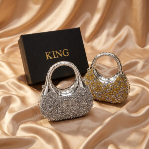 2026 Designer Metallic Sparkling Diamond Floral Evening Acrylic Textured Hand New Design Cross Body Bag