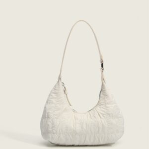 CHARHP&KEJNT Cloud Pleated Underarm Crescent Fairy Baguette Light Luxury Cloth Single Shoulder Dumpling Bag