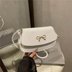 Trendy Bowknot Korean Style Ins Wind Casual Underarm Fashionable Solid Color Light Luxury Stylish Shoulder Bag For Women