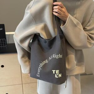 Canvas Shoulder For Women 2026 Spring Summer New Commuter Underarm Bucket Large Capacity Tote Bag