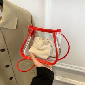 Transparent For Women 2026 New Summer Korean Style Fresh Internet Celebrity Fashionable Single Shoulder Jelly Crossbody