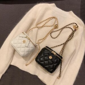Ladies 2026 New Camellia Quilted Chain Box Small For Women Summer Mini Shoulder Crossbody Bag