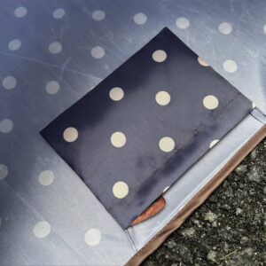 Women Vintage Polka Dot Navy Tote Portable Foldable Eco Friendly Grocery Daily Commute Shoulder Bag