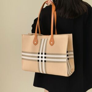 European American Striped Large-capacity Tote Women, 2026 New Model, High Aesthetic Value, Exquisite And Stylish,