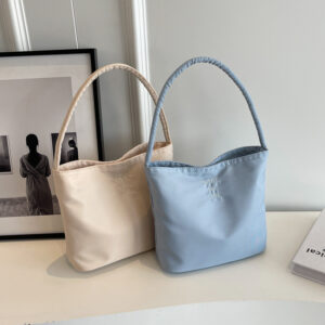 Korean Handheld Nylon For Women Summer 2026 New Trendy Embroidered Underarm Versatile Shoulder Bucket Bag