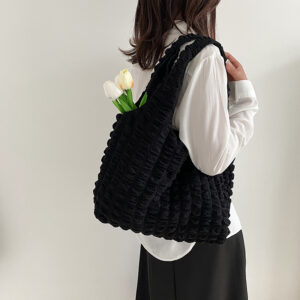 Bubble handbag 2026 spring and summer new style shoulder work lunch bag, fashionable large capacity armpit tote bag