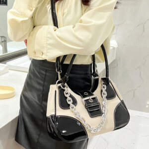 JIOMAY Luxury for Women Shoulder Bag 2026 Designer Handba Brand PU Leather Patchwork Wallets Chain Travel Crossbody