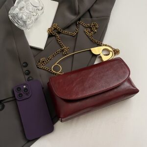 Unique Large Pin Design Envelope Bag Ladies Punk Style Daily Evening Purse