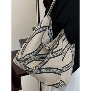 Casual Large-capacity Shoulder For Women, 2026 New Printed Canvas Tote Bag, Commuter Underarm Bag
