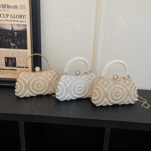 Ladies’ Pearl Bag, Banquet Dress, Diamond Set Handbag, Wallet, Single Shoulder Crossbody Bag