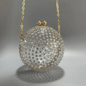 Women’s Handbag Chaopai Acrylic Hand-held Diamond Ball Holiday Beach Wedding Banquet Shoulder Messenger Bag