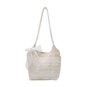 2026 Summer New Casual Vacation Backpack Fairy Lace Shoulder Large Capacity Tote Hollow Beach Bag